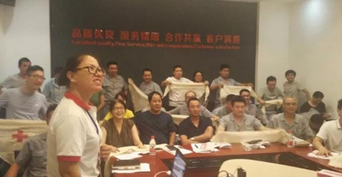 KINGLAN organizou atividades de treinamento em primeiros socorros da Cruz Vermelha