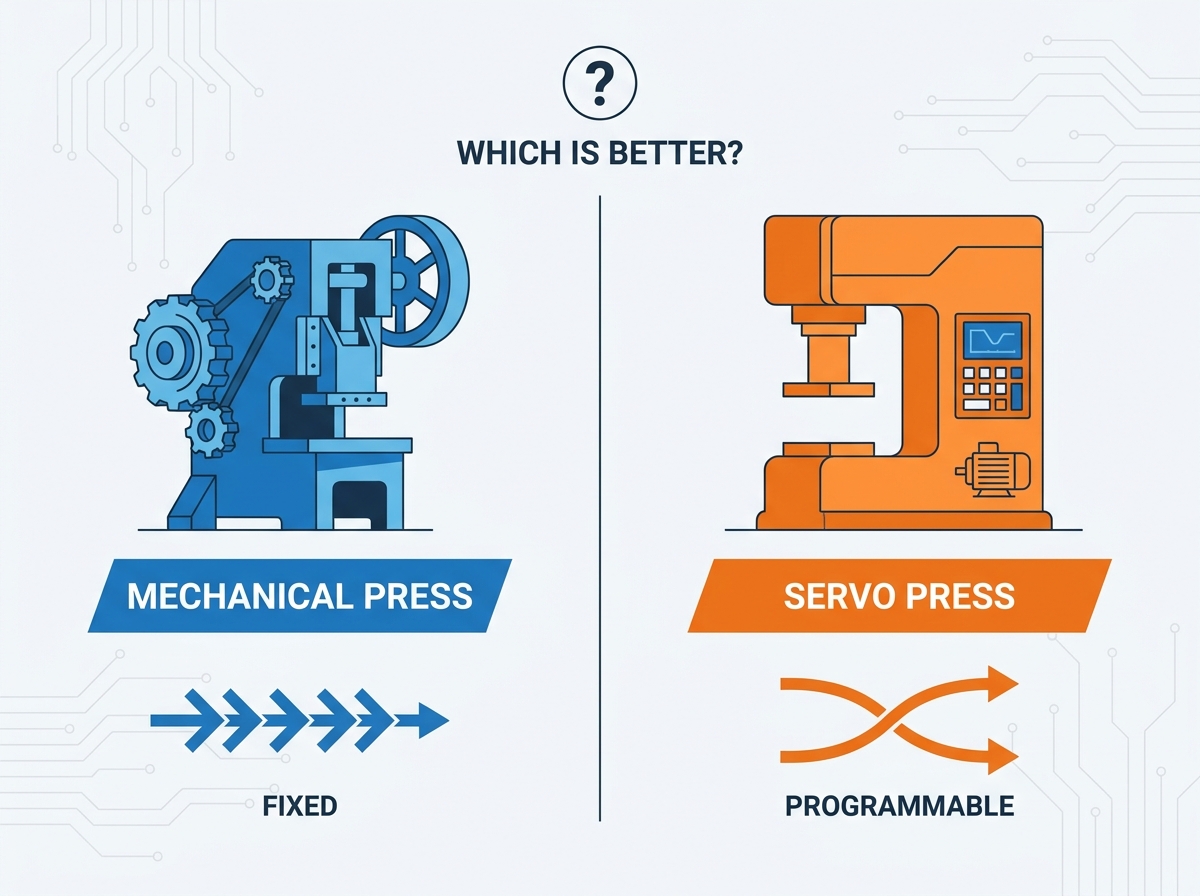 Compara&ccedil;&atilde;o entre prensa mec&acirc;nica e servo-prensa